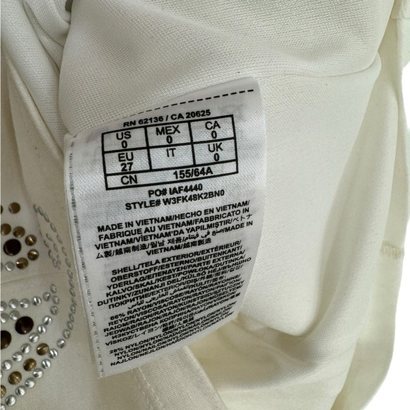 Guess Strapless Embellished Dress White Brown Silver - Picture 8 of 8